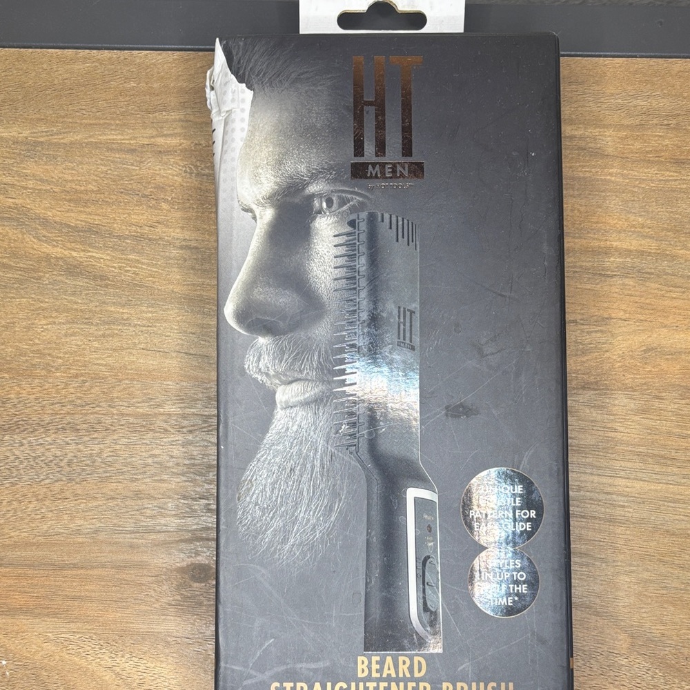 HT Men Beard Straightener Brush — Black